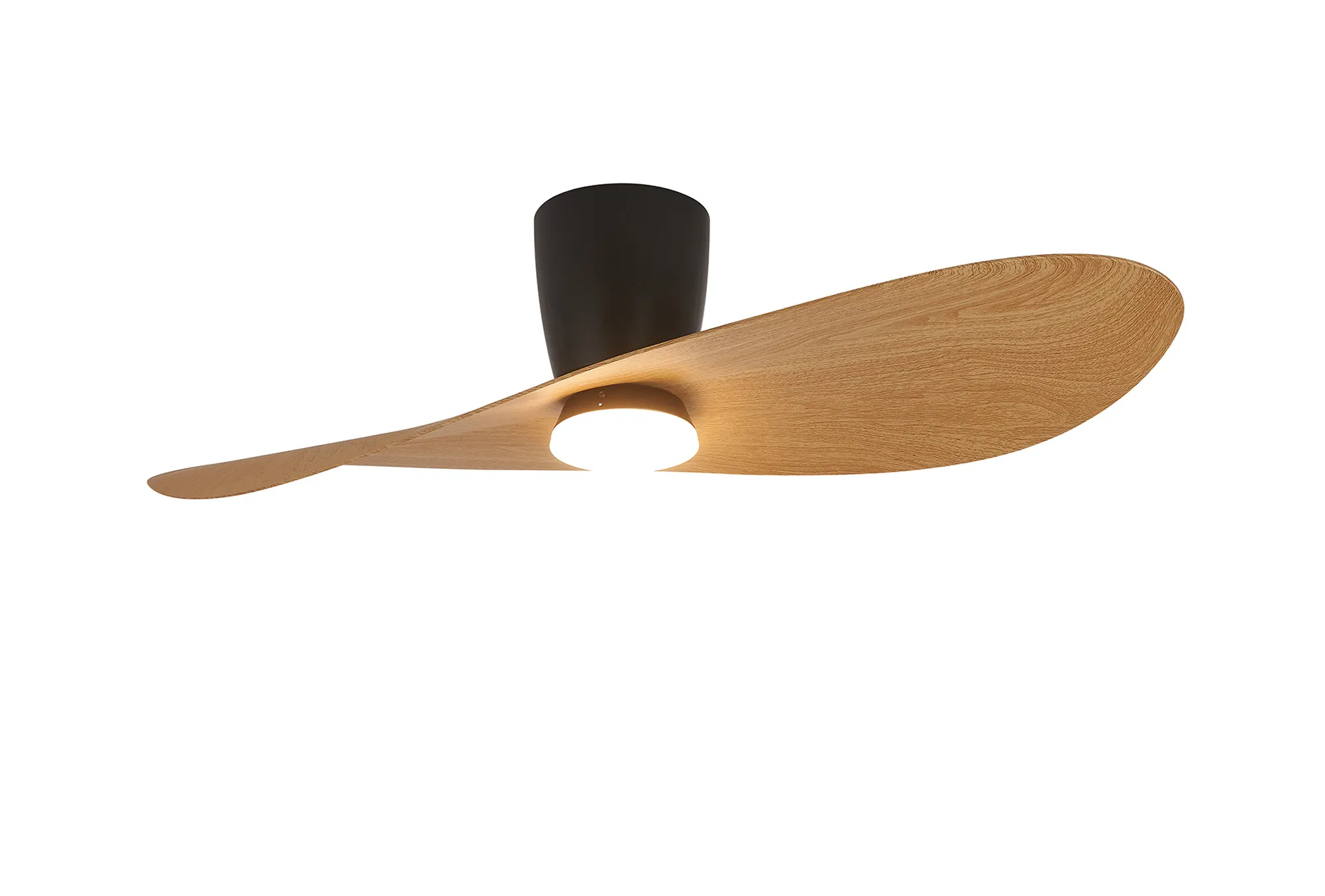 M9476  Surfer 112 x 30cm 18W LED Dimmable Ceiling Light With Built-In 40W DC Fan, 3000-5000K Remote Control, 3600lm, Black/Wood, 5yrs Warranty